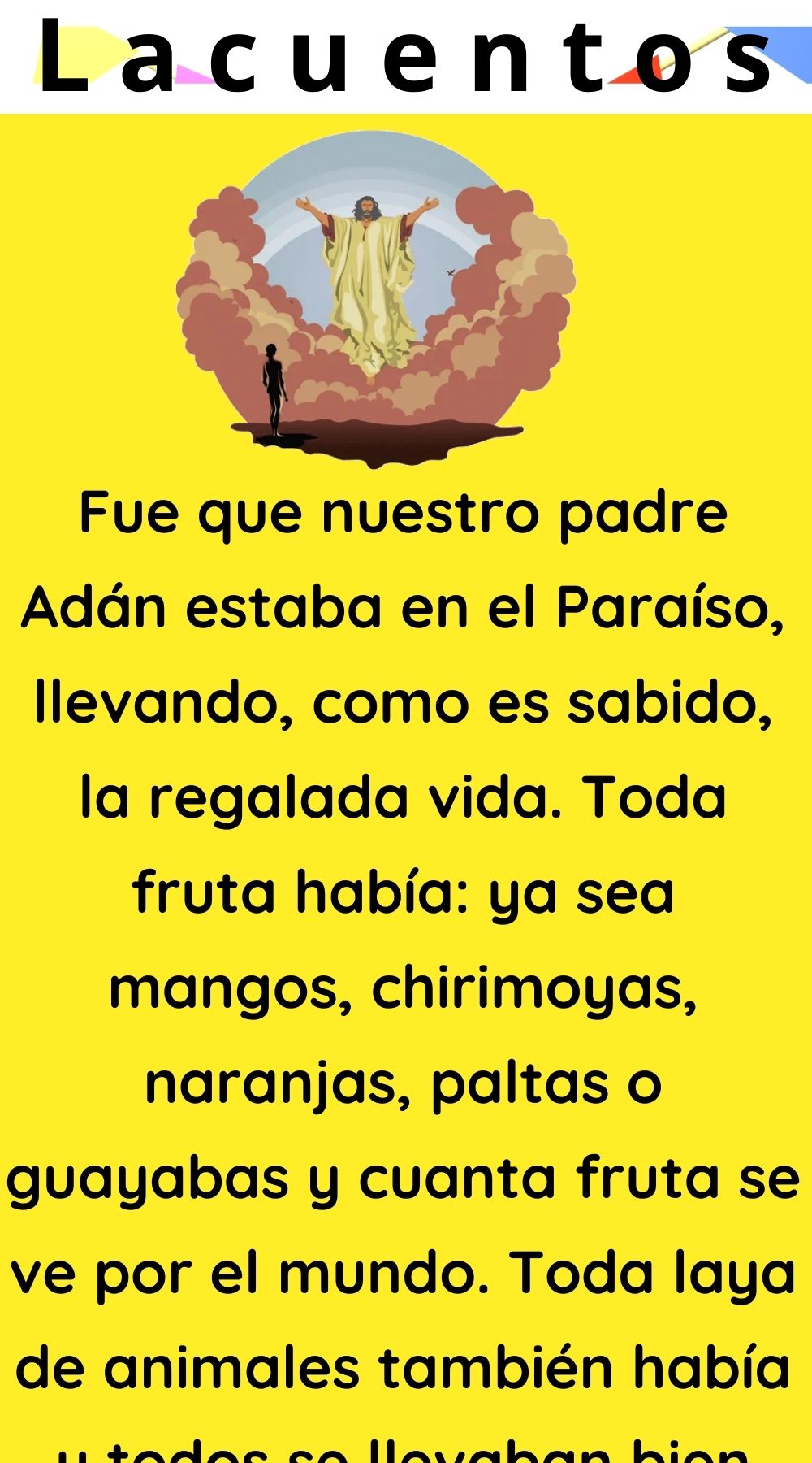 Fue que nuestro padre Adán estaba en el Paraíso