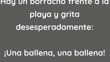 Hay un borracho frente a la playa y grita desesperadamente