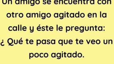 Un amigo se encuentra con otro amigo agitado