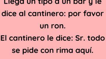 Llega un tipo a un bar y le dice al cantinero