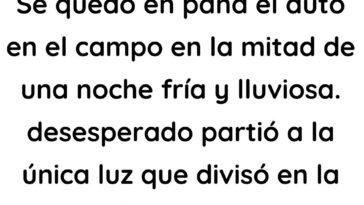 Se quedó en pana el auto en el campo