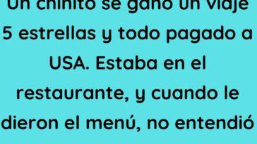 Un chinito se ganó un viaje 5 estrellas