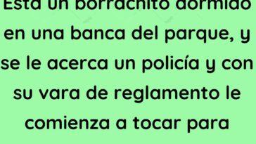 Está un borrachito dormido en una banca del parque