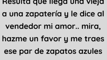 Resulta que llega una vieja a una zapatería