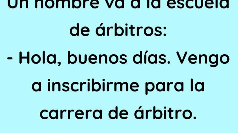 Un hombre va a la escuela de árbitros