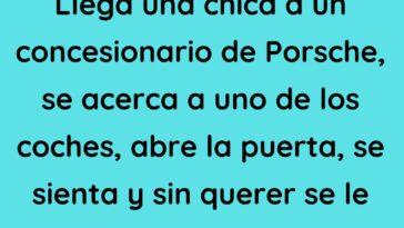 Llega una chica a un concesionario de Porsche