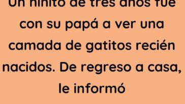 Un niñito de tres años fue con su papá