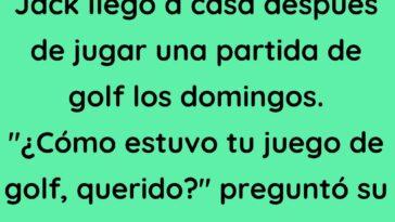 Jack llegó a casa después de jugar