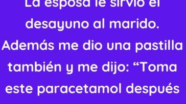 La esposa sirvió el desayuno