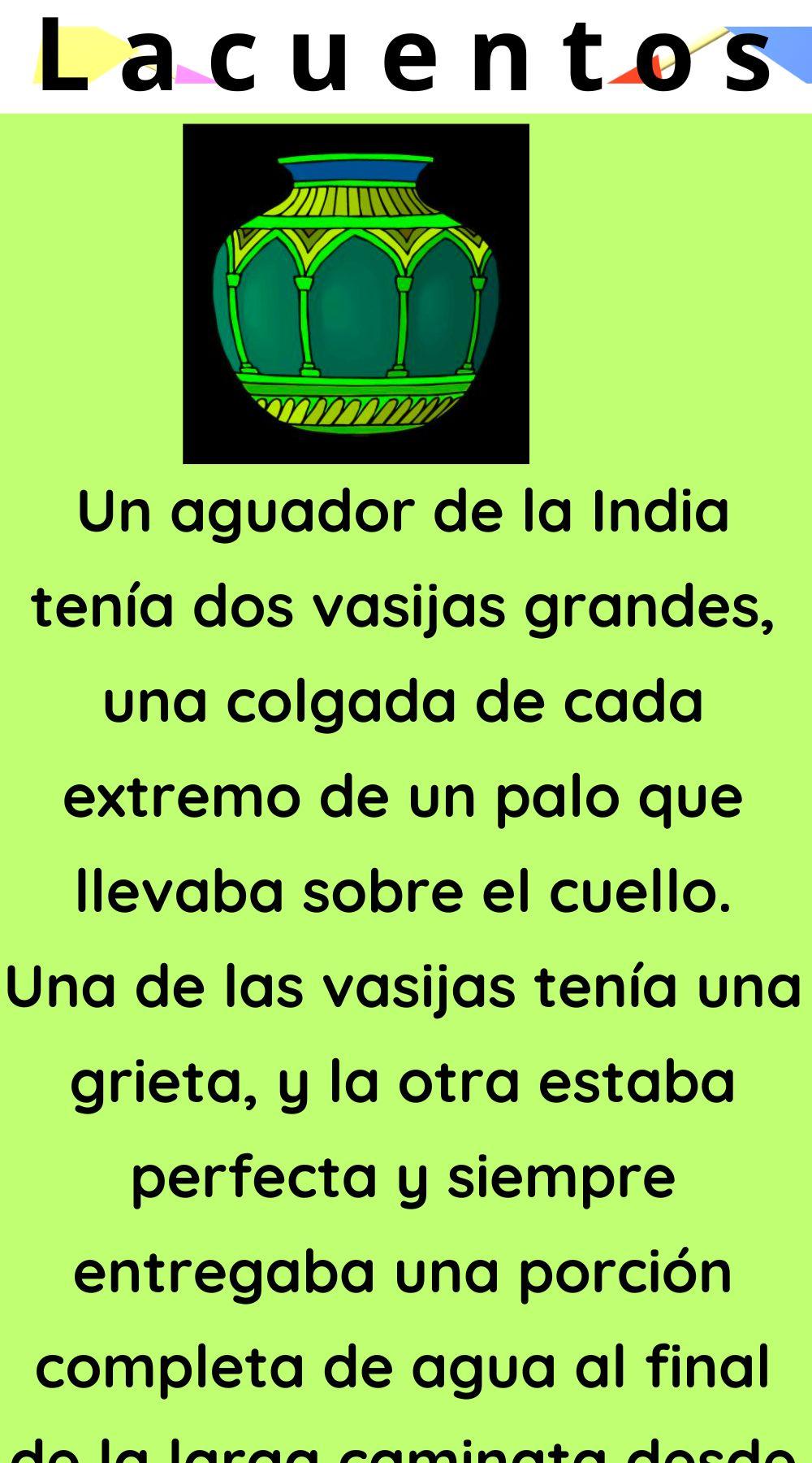 Un aguador de la India tenía dos vasijas grandes