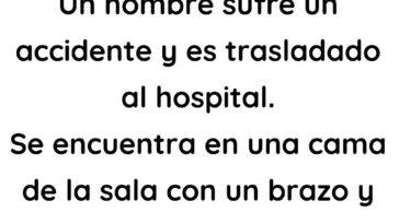 Un hombre sufre un accidente y es trasladado al hospital