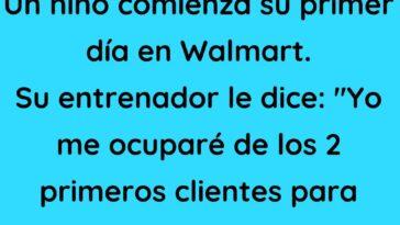 Un niño comienza su primer día en Walmart