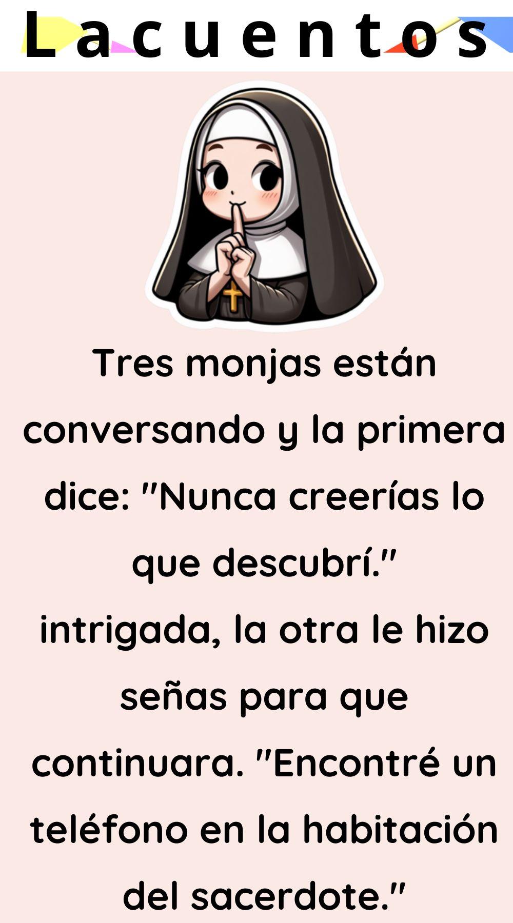 Tres monjas están conversando.