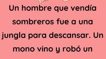 Un hombre que vendía sombreros fue a una jungla