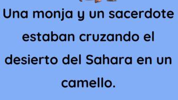 Una monja y un sacerdote cruzando el desierto del Sahara en camello