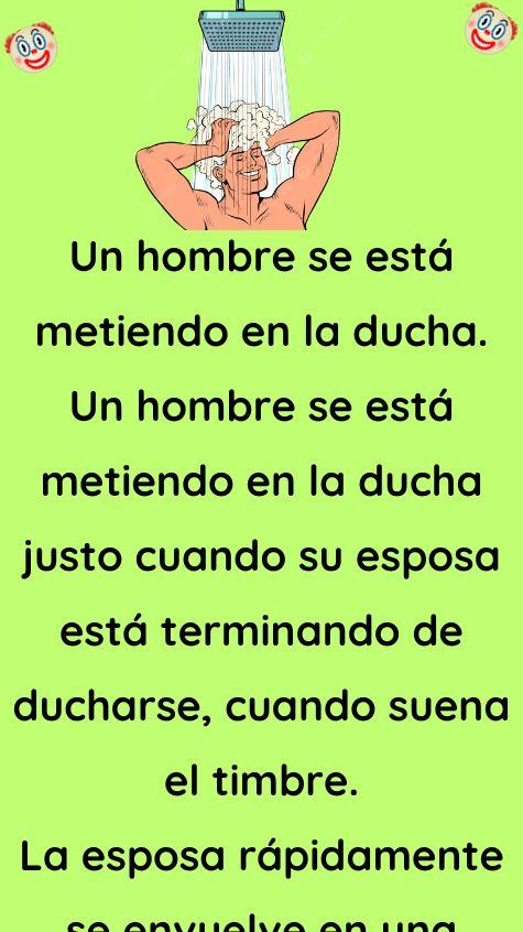 Un hombre se está metiendo en la ducha
