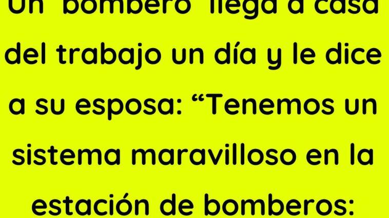 Un bombero  llega a casa del trabajo