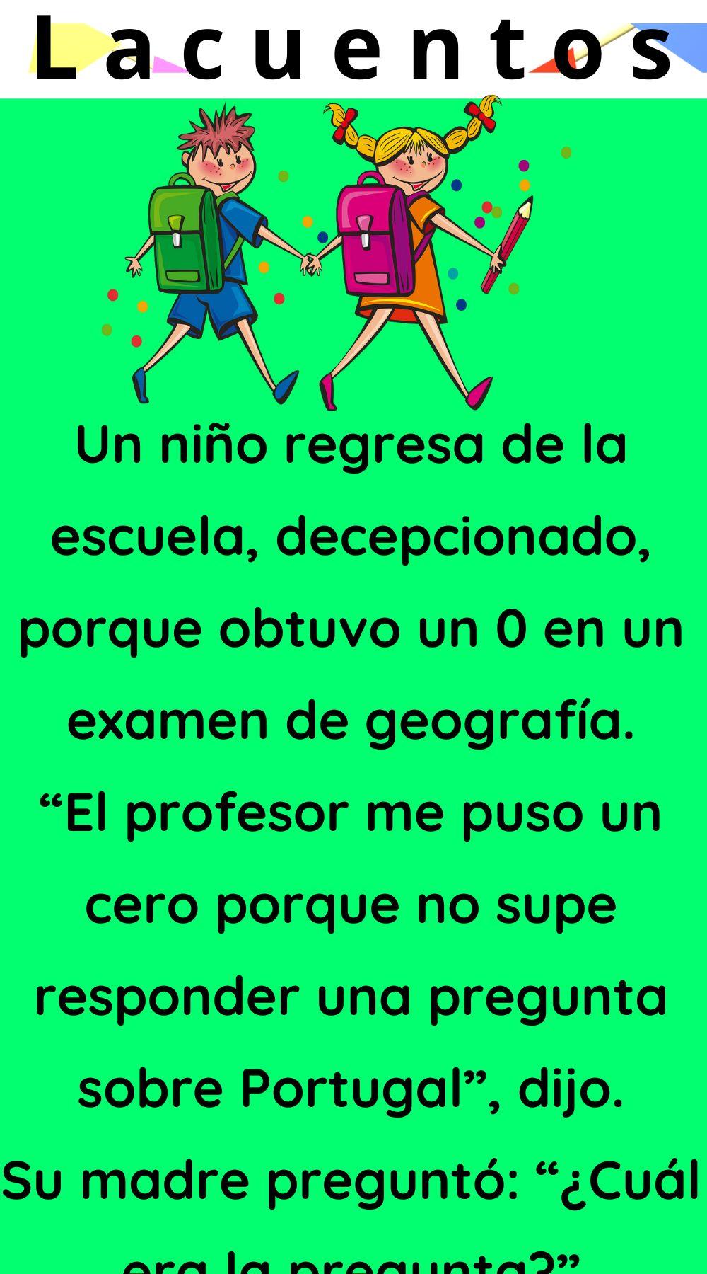 Un niño regresa de la escuela