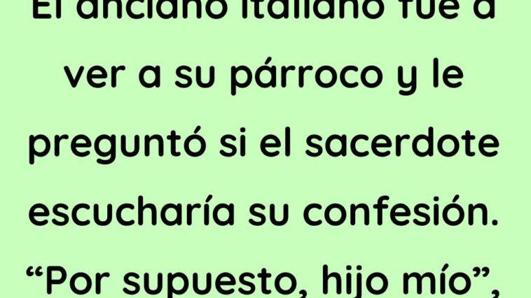 El anciano italiano acudio a su parroco