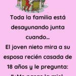 Toda la familia desayunando junta
