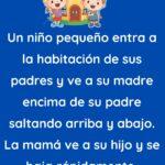 Un nino pequeno se acerca a casa de sus padres