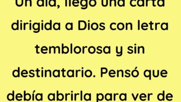 Una anciana le escribe a Dios pidiendole dinero